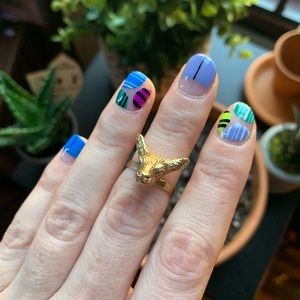 VERAMEAT Gold Brass Baby Calf ring size 7